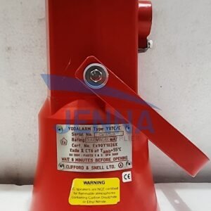 YODALARM Type YOTC/C Serlal No. RatinoL nA V Cert. No. Ex90Y 1026X S WAR BS B Exds 5501: I MINUTES PARTS CT6 at 125 BEFORE SFA Tamb=55°C 3009 OPENNG G